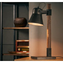 Stolní lampa PLOW černá ocel + DŘEVO