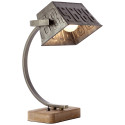 Stylová stolní lampa DRAKE černá ocel + dřevo