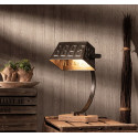 Stylová stolní lampa FLINN černá ocel + dřevo