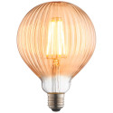 Skleněná LED žárovka E27 G125 Filament GLOBE ribbed