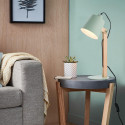 Stolní lampa SWIVEL zelená + dřevo