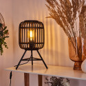 Stolní lampa WOODROW tmavý ratan