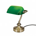 Stolní lampa BANKIR patina, ZELENÉ sklo