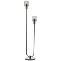 Stojací lampa RIFFELINI černá + kouřové sklo