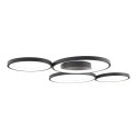 Stropní LED svítidlo VELVET 67W 4 černé kruhy 