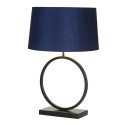 Velká stolní lampa ELEGANT černá & MODRÉ stínidlo
