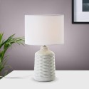 Stolní keramická lampa ILYSA ŠEDO-BÍLÁ