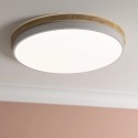 Stmívatelné LED svítidlo BAARLO DŘEVO bílé průměr 50cm, RC, CCT, Night Light