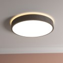 Stmívatelné stopní LED svítidlo FILIZ 24W šedá textilie, průměr 39cm