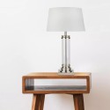Stylová stolní lampa PEDESTAL SATIN + čiré sklo