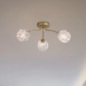 Stropní tříramenny lustr ASTRAL GOLD & čiré sklo