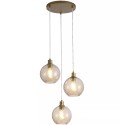 Trojitý závěsný lustr RADIANCE CHAMPAGNE optické sklo