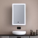 Obdélníkové zrcadlo s LED osvětelním MIRROR IP44, HODINY, dotykový spínač, CCT 2700K-4000K