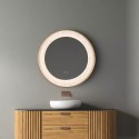 Stmívatelné kulaté zrcadlo s LED, MARBLE IP44, dotykový spínač, CCT 2700K-4000K, ZLATÉ