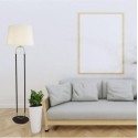 Stojací lampa JAZZ satin & BÍLÉ SAMETOVÉ stínidlo