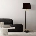Stojací lampa JAZZ PATINA & ČERNÉ SAMETOVÉ stínidlo