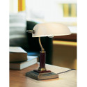 Stolní stylová lampa BANKIR PATINA, tmavé dřevo